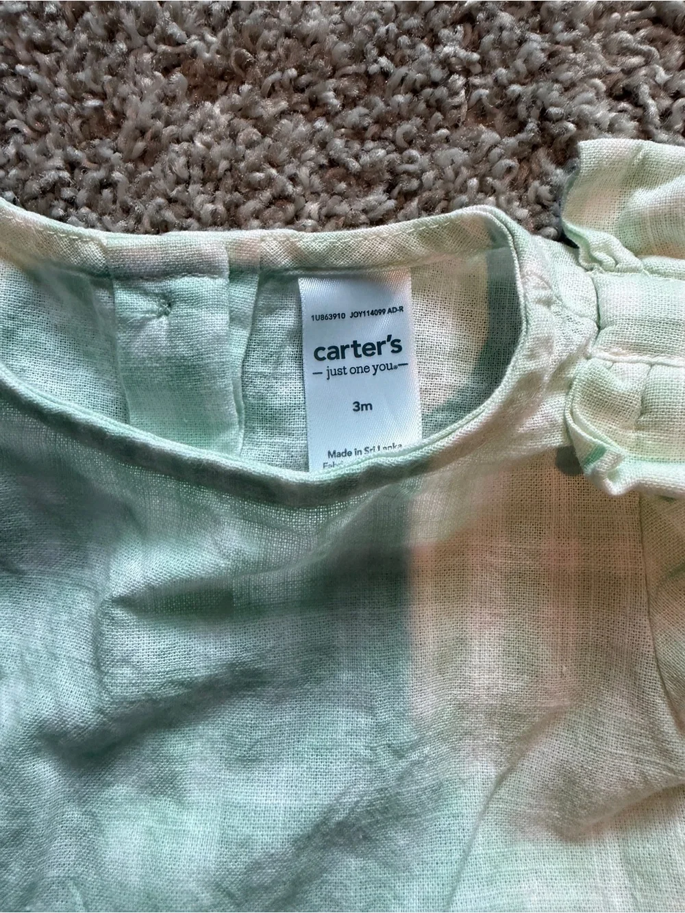 Carter's Light Mint Green Bow-Shoulder Casual Dress